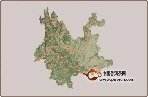 云南普洱茶分布区域
