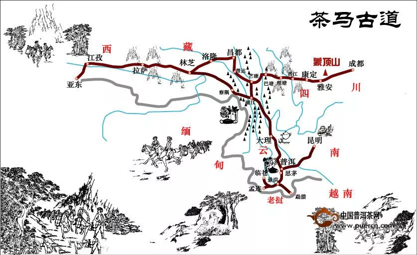 茶马古道三条路线图介绍