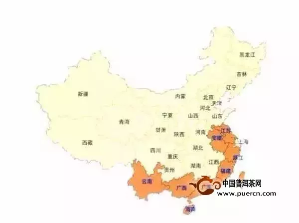 中國六大茶類地域分布詳圖