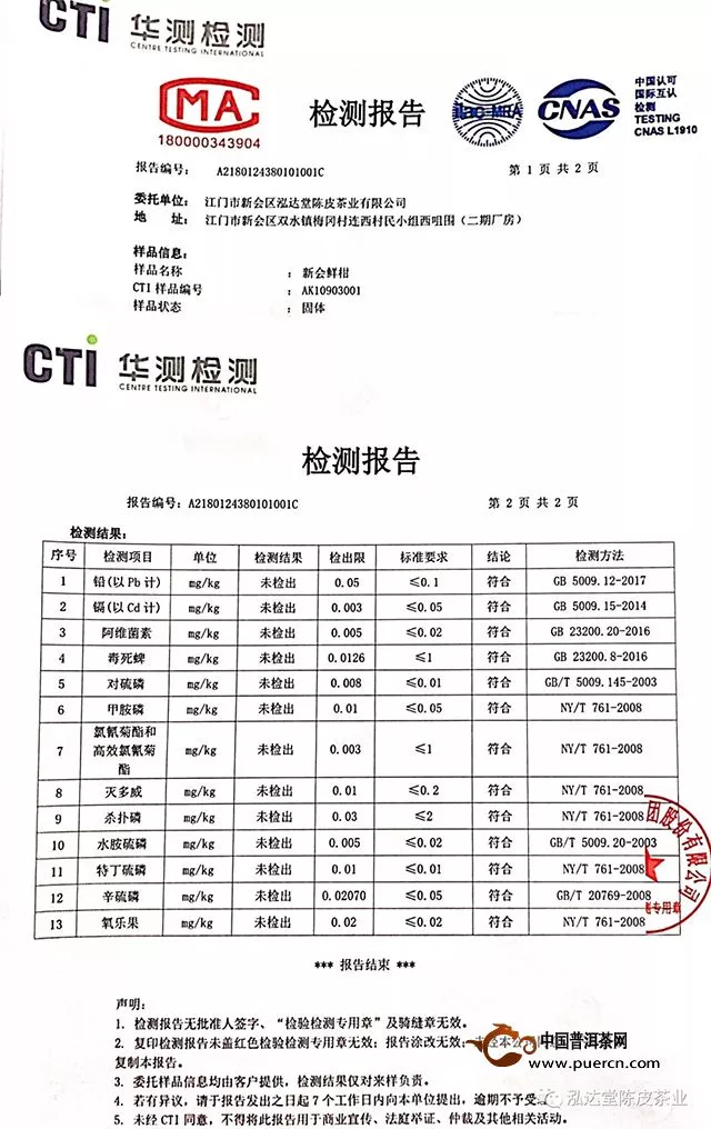 关于新会柑的农残问题，你了解吗？